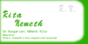 rita nemeth business card
